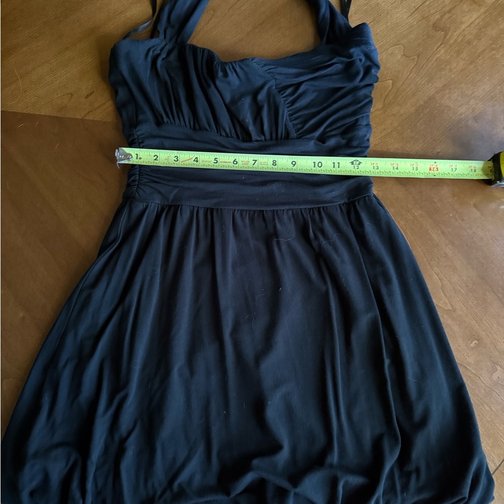 WHBM Little Black stretch mini halter dress size medium